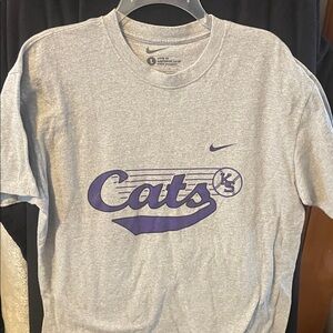 Nike Gray T-Shirt with Purple Cats Design